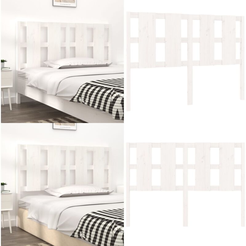 Vidaxl - Tête de lit blanc 145,5x4x100 cm bois massif de pin - Tête De Lit - Tête De Lit Bois - Tête De Lit Blanche - Meuble Chambre - Décoration