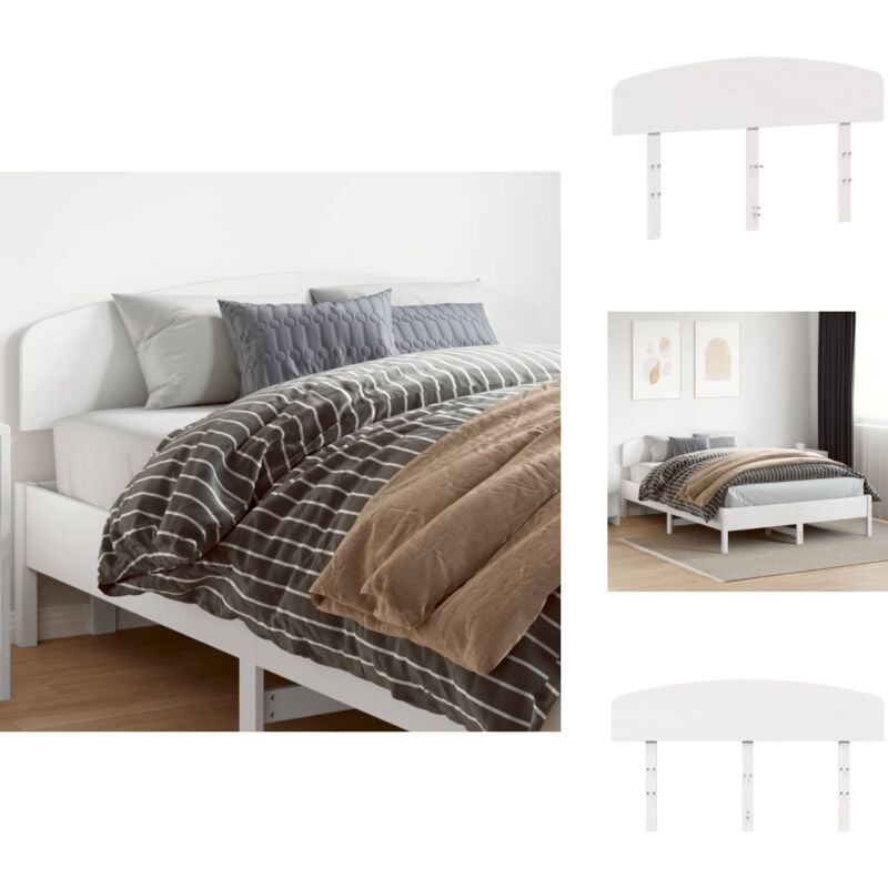 Tête de lit blanc 150 cm bois massif de pin - Tête De Lit - Literie - Meuble Chambre - Bois Massif - Pin