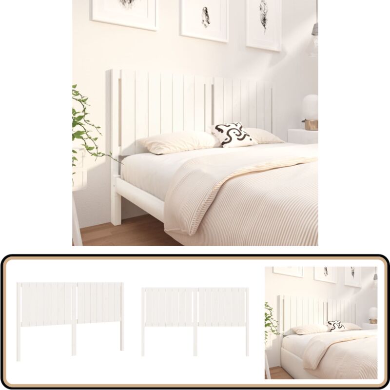 Tête de lit blanc 165,5x4x100 cm bois massif de pin - Tête De Lit - Tête De Lit Bois - Tête De Lit Blanche - Meuble Chambre - Décoration Chambre