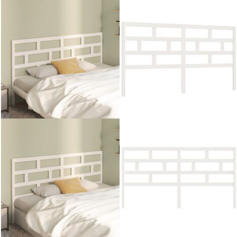 Tête de lit Blanc 186x4x100 cm Bois massif de pin - Tête De Lit - Meuble De Chambre - Tête De Lit Blanche - Tête De Lit Bois - Tête De Lit Design - Home & Living