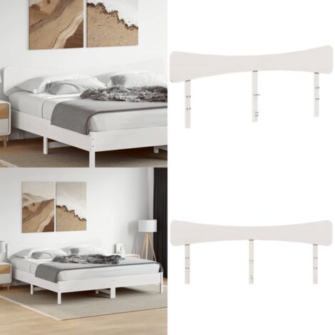 Tête de lit blanc 200 cm bois massif de pin - Tête De Lit - Literie - Meuble De Chambre - Bois Massif - Tête De Lit Blanche - Home & Living