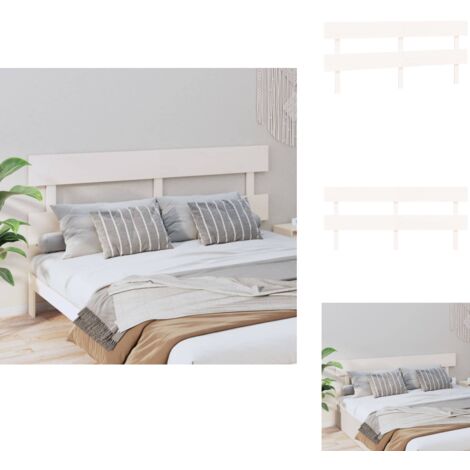 Tête de lit Blanc 204x3x81 cm Bois massif de pin - Tête De Lit - Literie - Meuble De Chambre - Bois Massif - Tête De Lit Blanche
