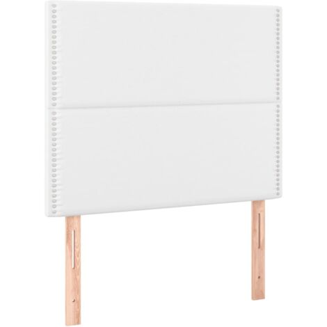 Tête de lit blanche 100 x 5 x 118/128 cm similicuir