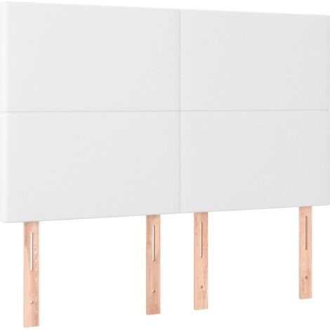 Tête de lit blanche 144 x 5 x 118/128 cm similicuir
