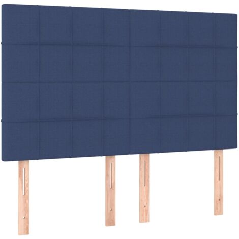 Tête de lit Bleu 144x5x118/128 cm Tissu