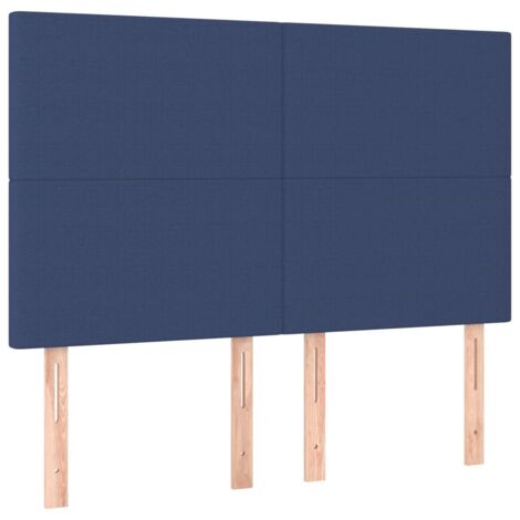 Tête de lit Bleu 144x5x118/128 cm Tissu