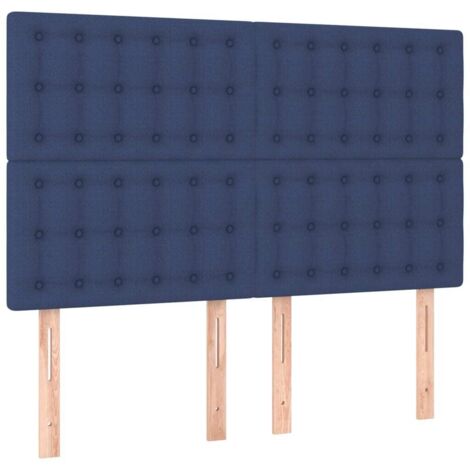 Tête de lit Bleu 144x5x118/128 cm Tissu