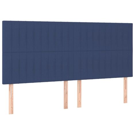 Tête de lit Bleu 160x5x118/128 cm Tissu