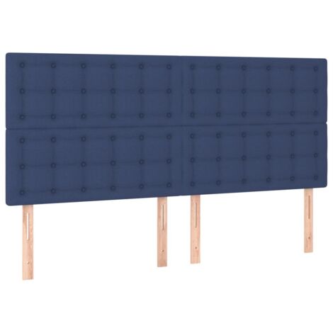 Tête de lit Bleu 180x5x118/128 cm Tissu