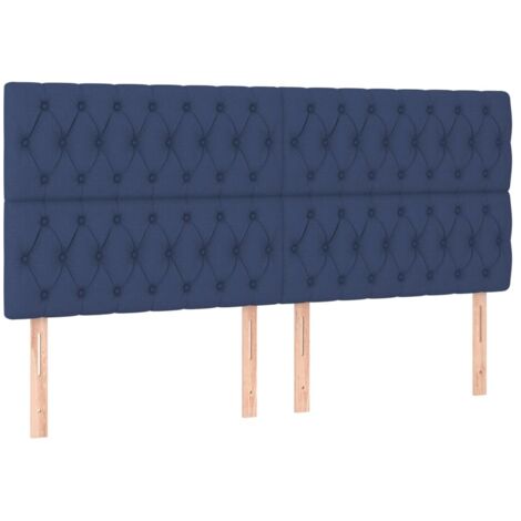 Tête de lit Bleu 180x7x118/128 cm Tissu