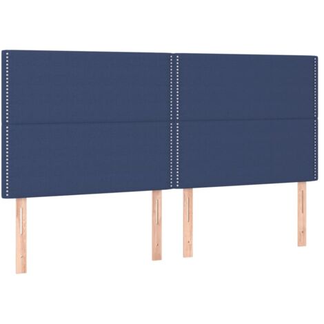 Tête de lit Bleu 200x5x118/128 cm Tissu