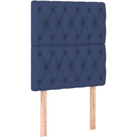 Tête de lit Bleu 80x7x118/128 cm Tissu