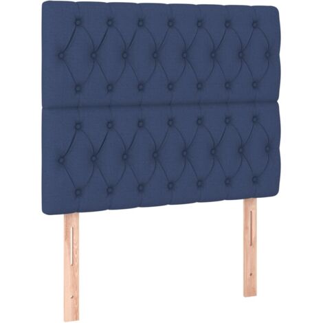 Tête de lit Bleu 90x7x118/128 cm Tissu