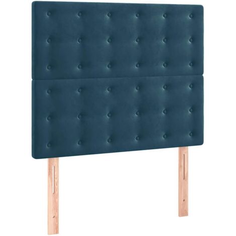 Tête de lit Bleu foncé 100x5x118/128 cm Velours