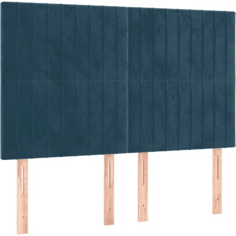 Tête de lit Bleu foncé 144 x 5 x 118/128 cm Velours