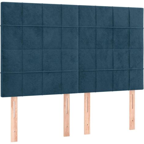 Tête de lit Bleu foncé 144 x 5 x 118/128 cm Velours