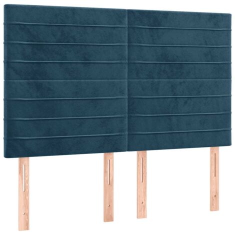 Tête de lit Bleu foncé 144 x 5 x 118/128 cm Velours