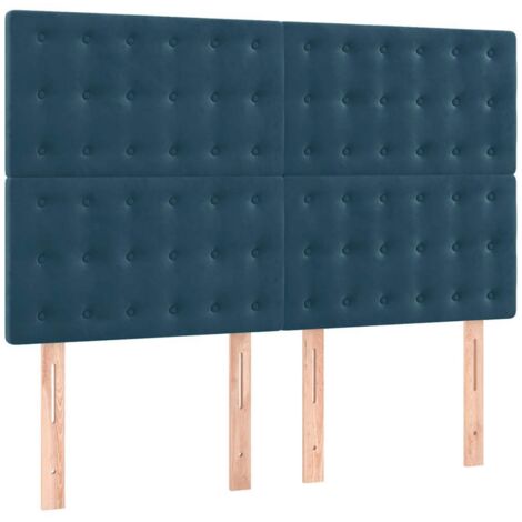 Tête de lit Bleu foncé 144 x 5 x 118/128 cm Velours