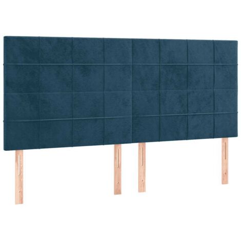 Tête de lit Bleu foncé 160 x 5 x 118/128 cm Velours