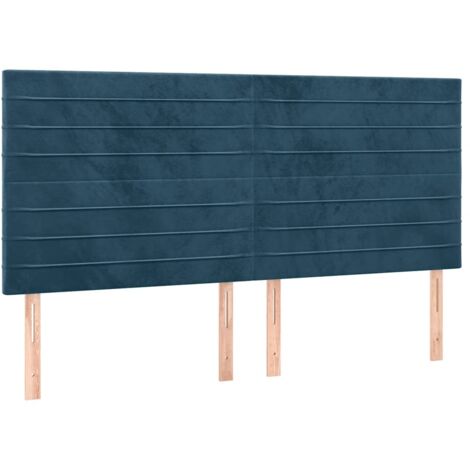 Tête de lit Bleu foncé 160 x 5 x 118/128 cm Velours