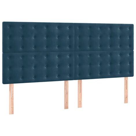 Tête de lit Bleu foncé 160 x 5 x 118/128 cm Velours