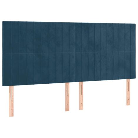 Tête de lit Bleu foncé 160 x 5 x 118/128 cm Velours