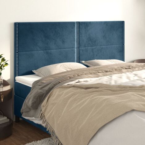 Tête de lit Bleu foncé 160 x 5 x 118/128 cm Velours vidaXL