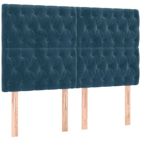 Tête de lit Bleu foncé 160x7x118/128 cm Velours