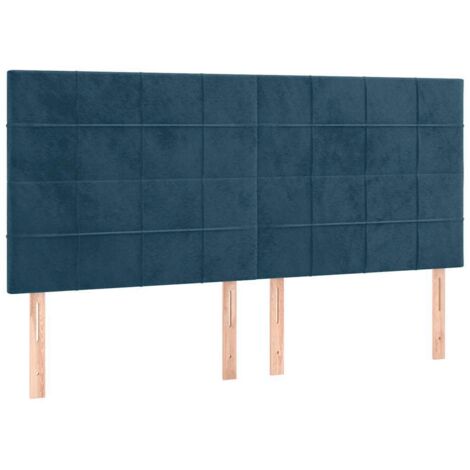 Tête de lit Bleu foncé 180 x 5 x 118/128 cm Velours