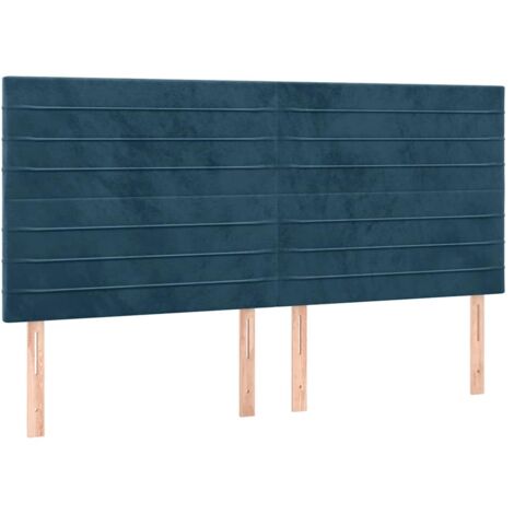 Tête de lit Bleu foncé 180 x 5 x 118/128 cm Velours
