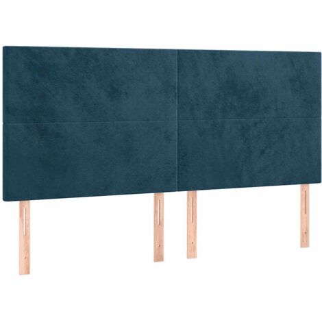Tête de lit Bleu foncé 180 x 5 x 118/128 cm Velours