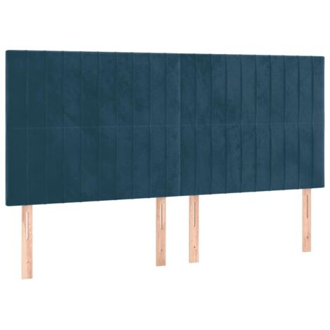Tête de lit Bleu foncé 180 x 5 x 118/128 cm Velours