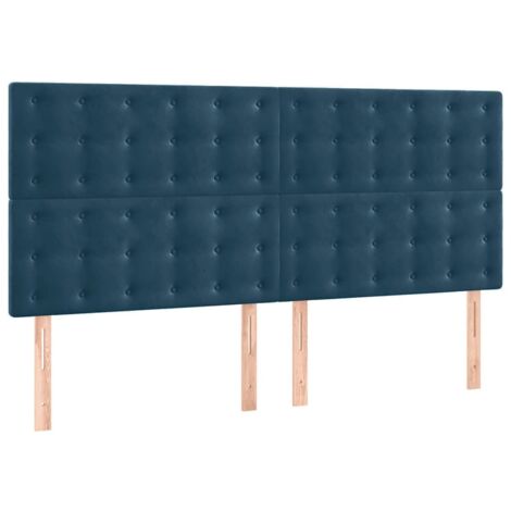 Tête de lit Bleu foncé 200 x 5 x 118/128 cm Velours