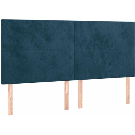 Tête de lit Bleu foncé 200 x 5 x 118/128 cm Velours