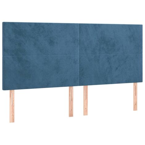 Tête de lit Bleu foncé 200 x 5 x 118/128 cm Velours vidaXL