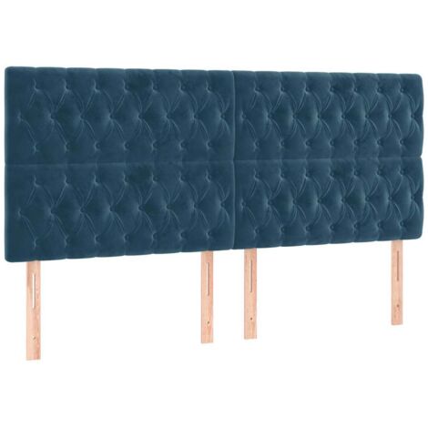 Tête de lit Bleu foncé 200 x 7 x 118/128 cm Velours