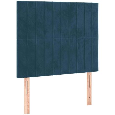 Tête de lit Bleu foncé 80x5x118/128 cm Velours