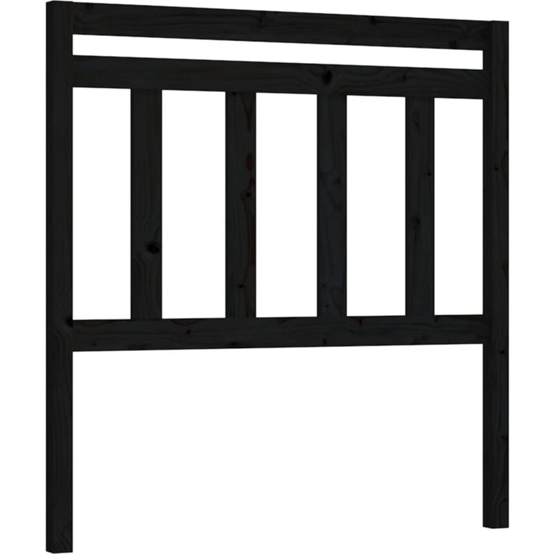 Tête de lit Noir 96x4x100 cm Bois massif de pin
