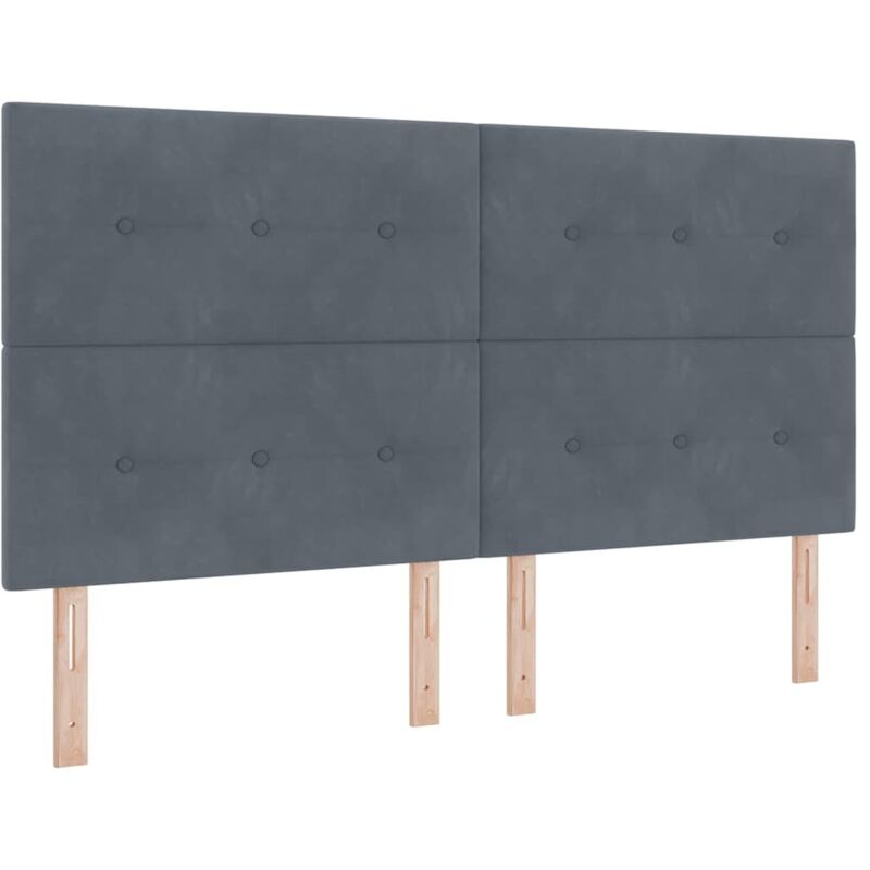 Tête de lit capitonnée gris foncé 180 cm en velours Vidaxl