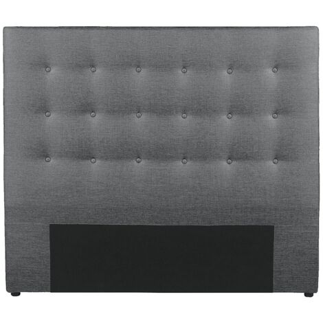 Tête de lit capitonnée - 140 cm - Tissu - Gris - FRANCESCO