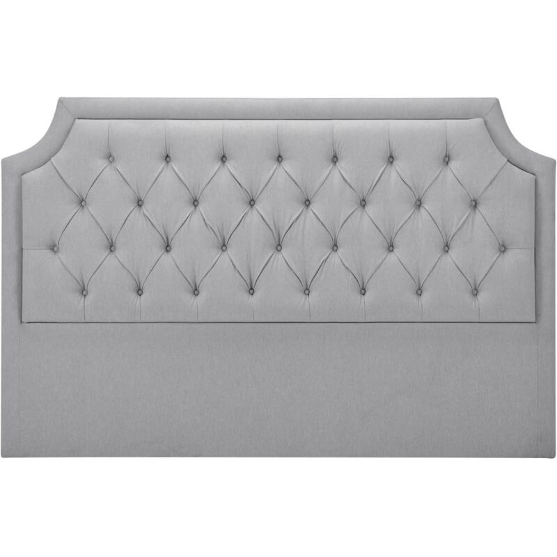 Tête de lit capitonnée 200 cm - Tissu - Gris clair - johene