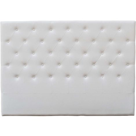 Tête de lit capitonnée Déco - 149 cm - Blanc - En PVC