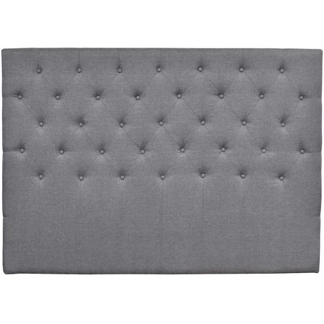 Tête de lit capitonnée Déco - 149 cm - Gris - En tissu