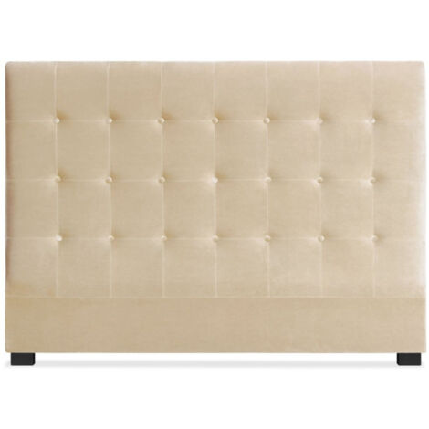 Tête de Lit Capitonnée en Velours "Amor" 160cm Beige