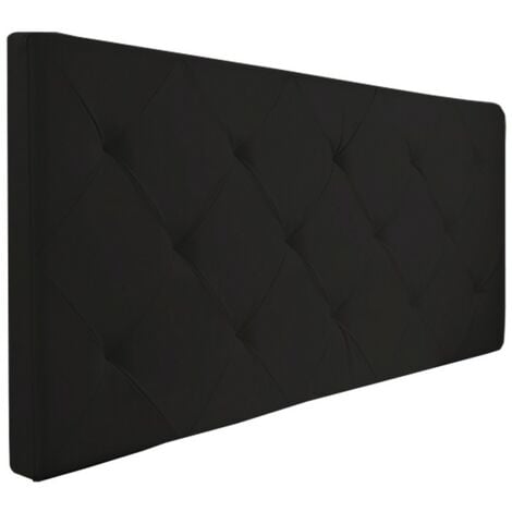 Tête de lit capitonnée EVA en PVC noir pour lit 140 et 160 CM - Noir