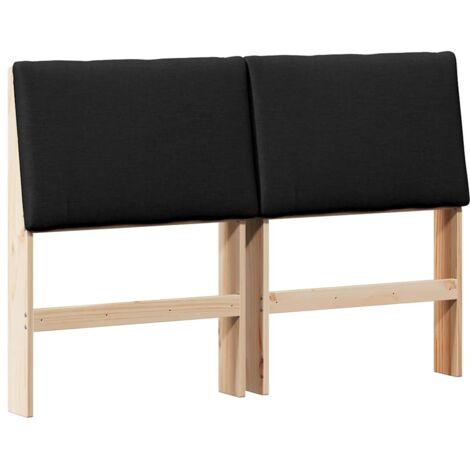 Tête de lit capitonnée Noir 160 cm Pin massif
