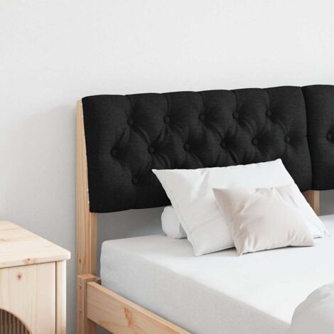 Tête de lit capitonnée-Panneau de lit Noir 160 cm Pin massif 167290