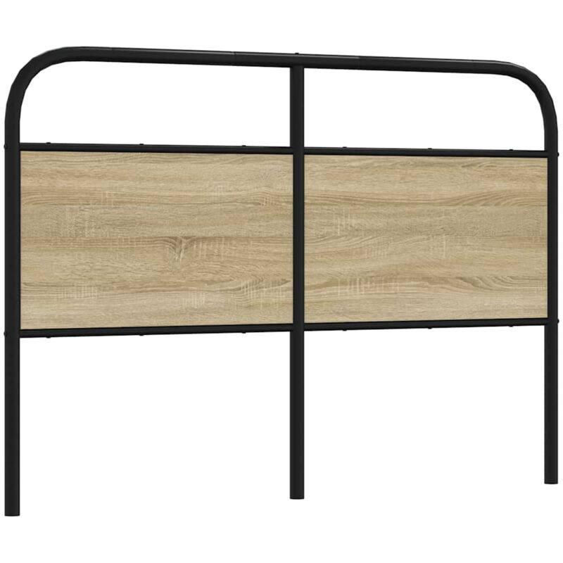 Tête de lit chêne sonoma 120 cm acier et bois d'ingénierie Vidaxl