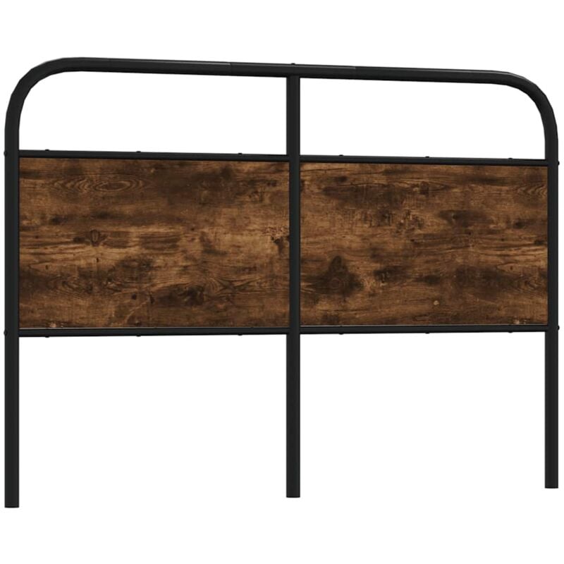 Tête de lit chêne fumé 140 cm acier et bois d'ingénierie Vidaxl