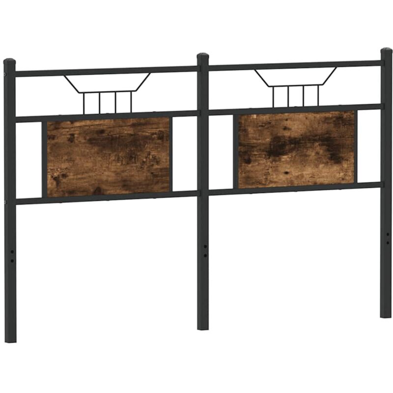 Tête de lit chêne fumé 140 cm bois d'ingénierie et acier vidaXL